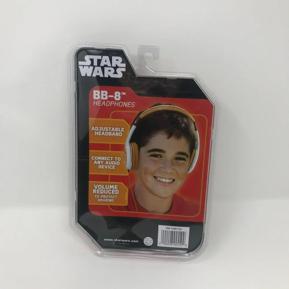 Disney Star Wars BB-8 White and Orange Headphones Volume Reduced - Picture 3 of 5